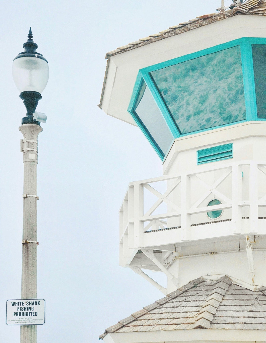 Lifeguard Tower with Lightpole - Huntington Beach
