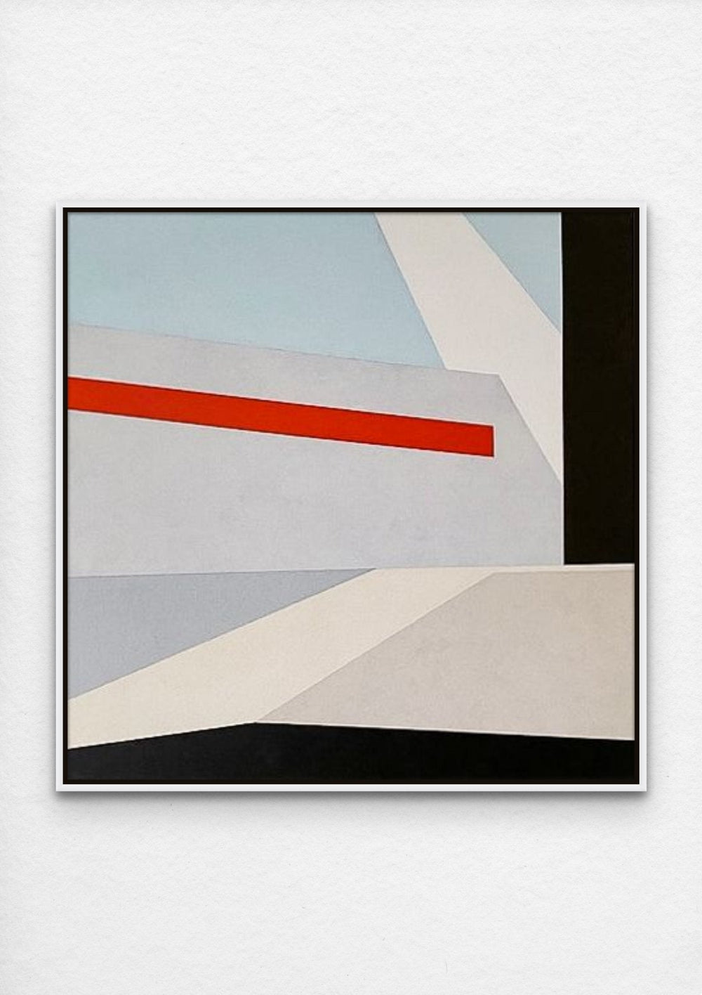 Minimal linear artwork with white frame.