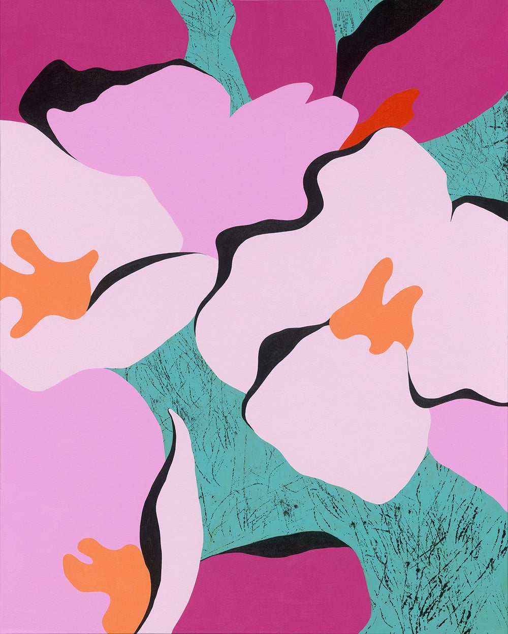 Colorful abstract botanical artwork.
