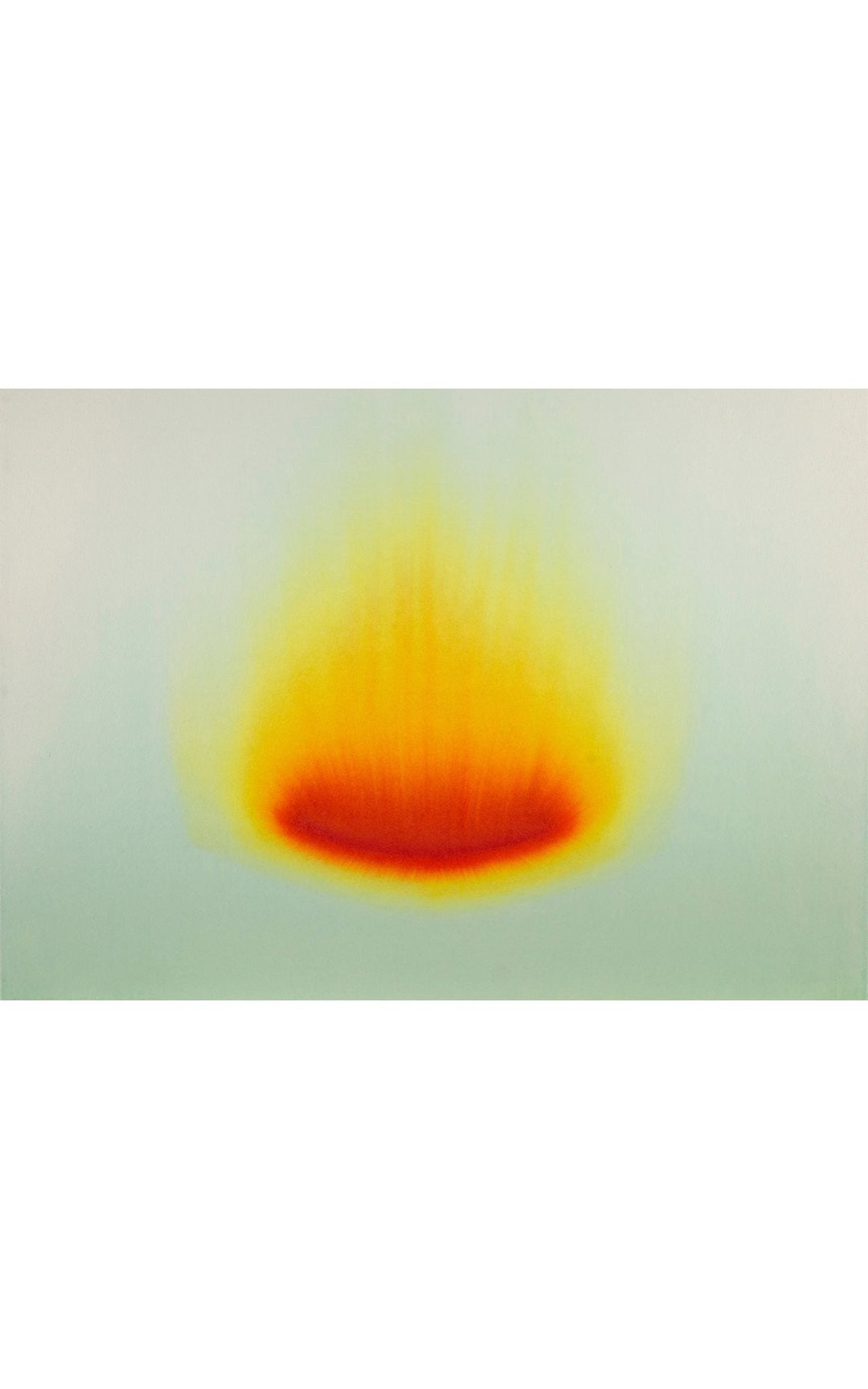 a gradient of intense orange watercolor transitioning gradually to a subdued yellow hue in a radial fashion