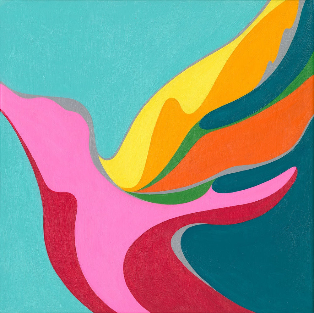 Abstract and colorful bird painting