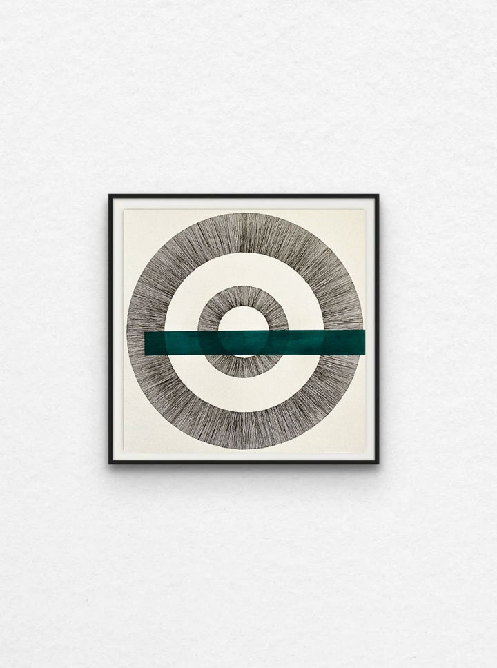 Two Separated Circles with Turquoise Band