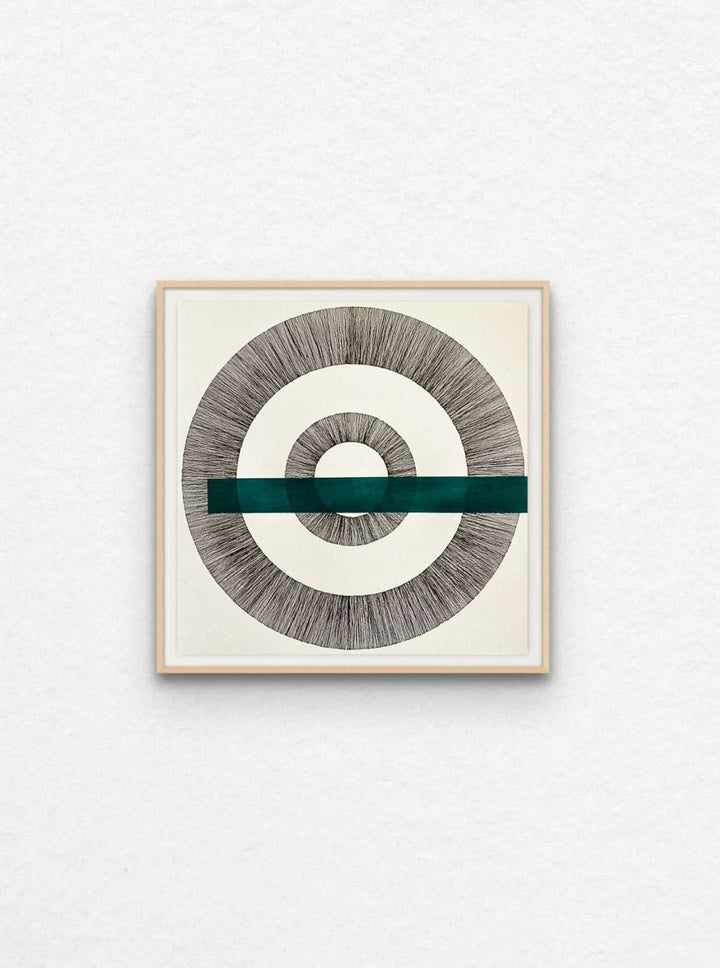 Two Separated Circles with Turquoise Band
