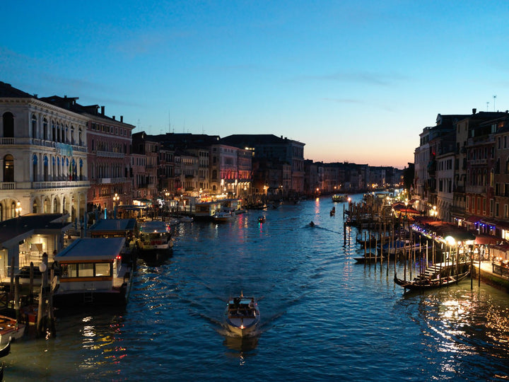 Venice's Grand Canal at twilight.