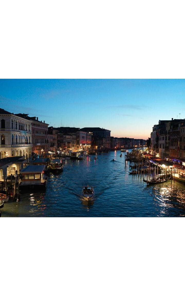 Venice's Grand Canal at twilight.