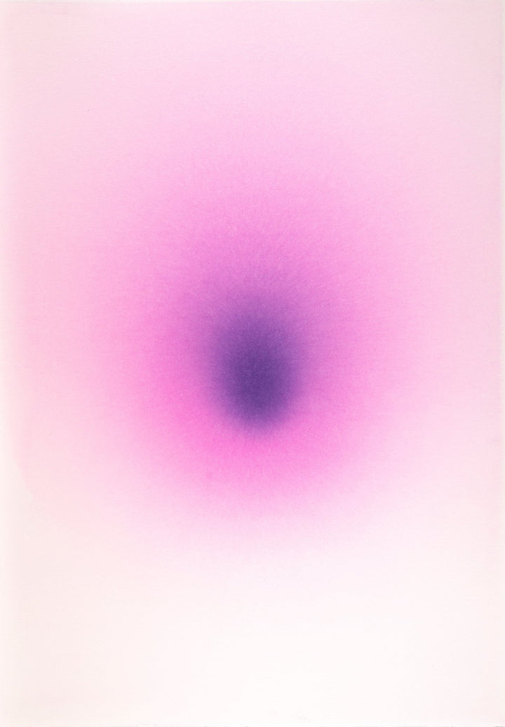 minimalist composition with intense magenta color in the center fading outward in diluted hues