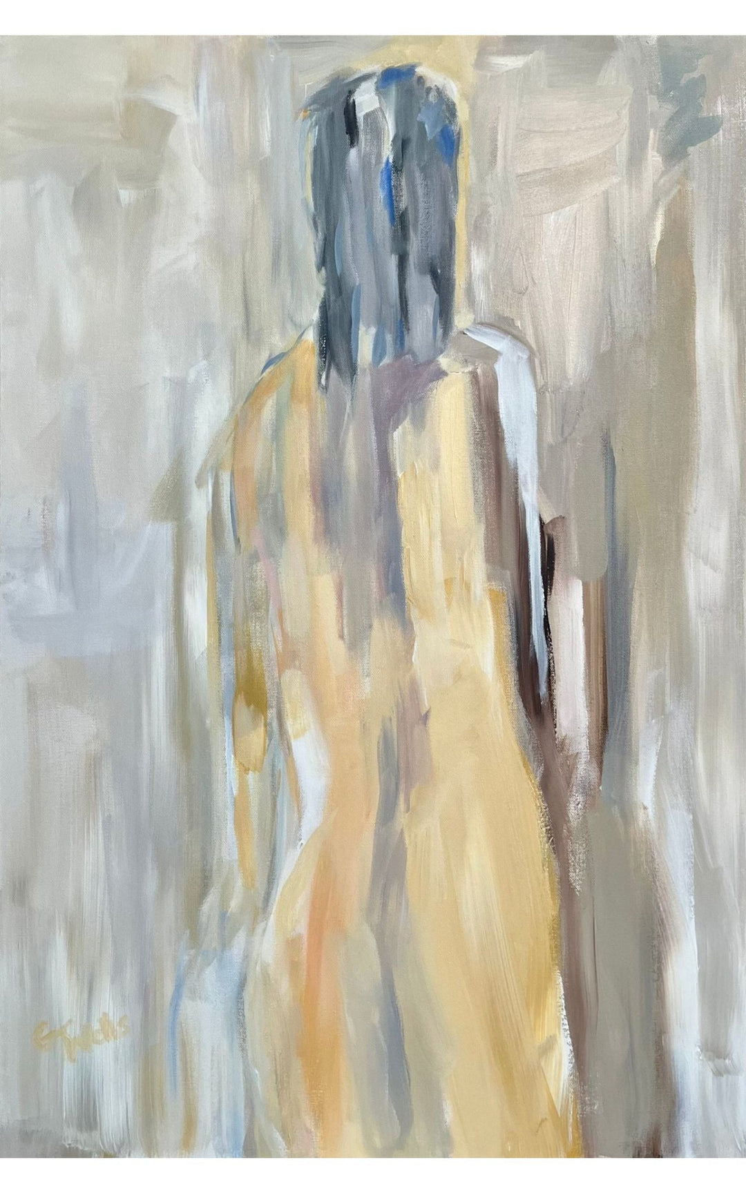 abstract painting with figure