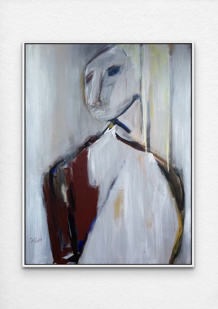 Abstract figurative painting of figure.