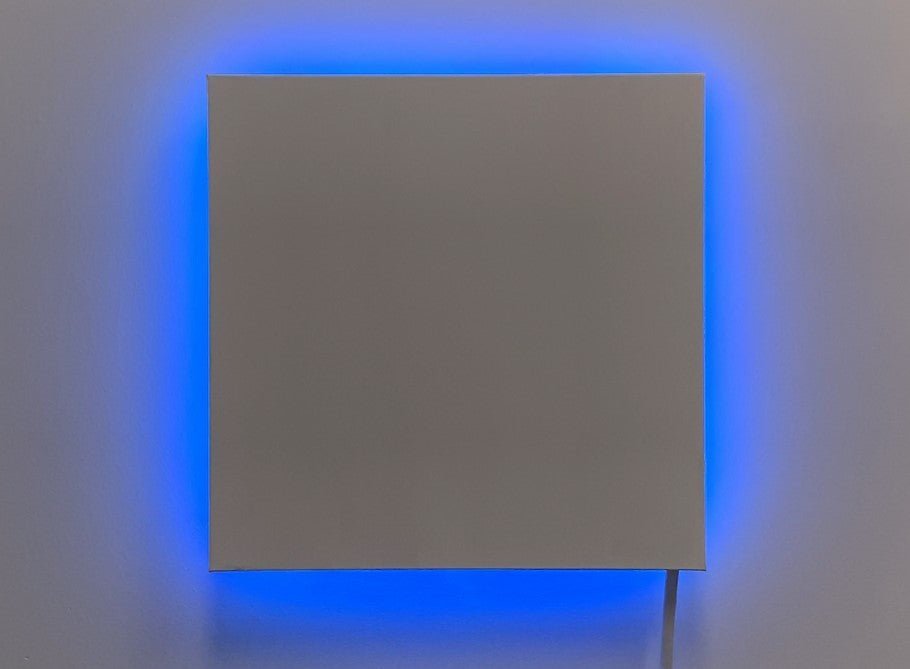 minimalist LED light up sculpture