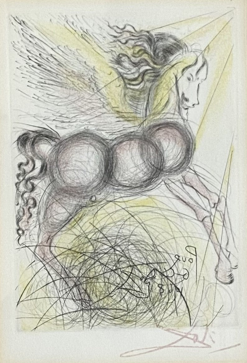 Salvador Dali's Pegasus (color) etching unframed.