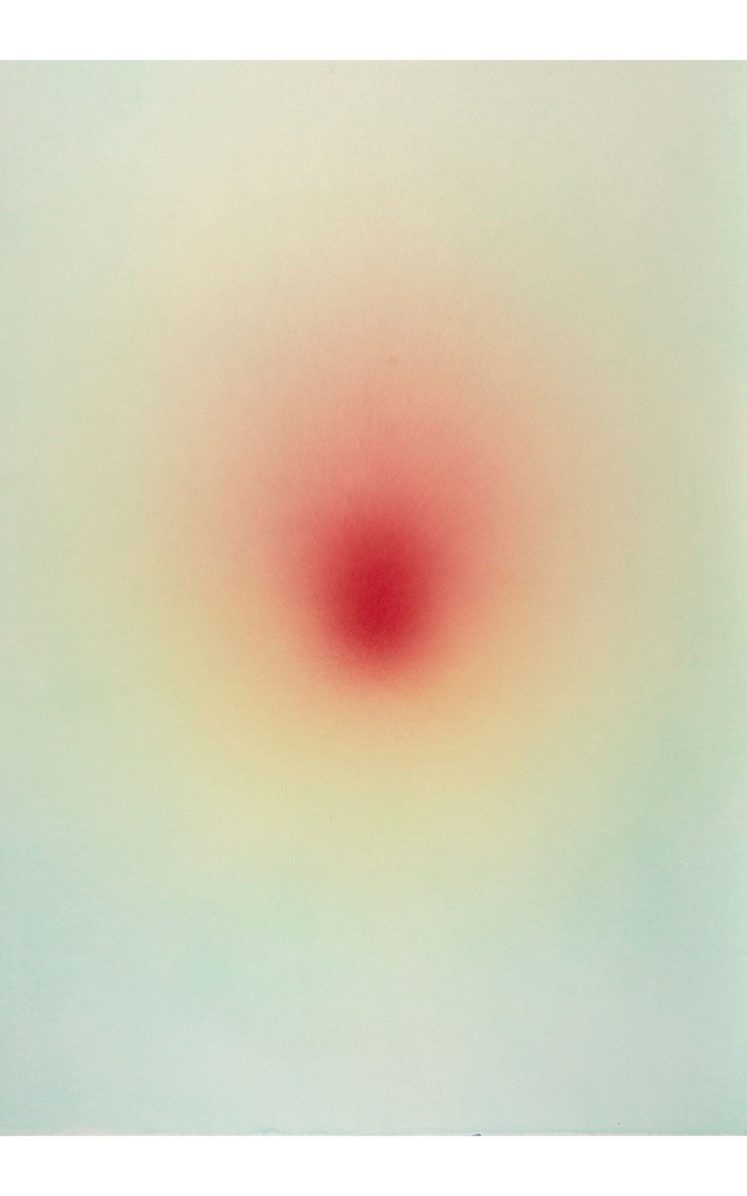 Minimalist watercolor with intense orange center, radiating outward to diluted tones.