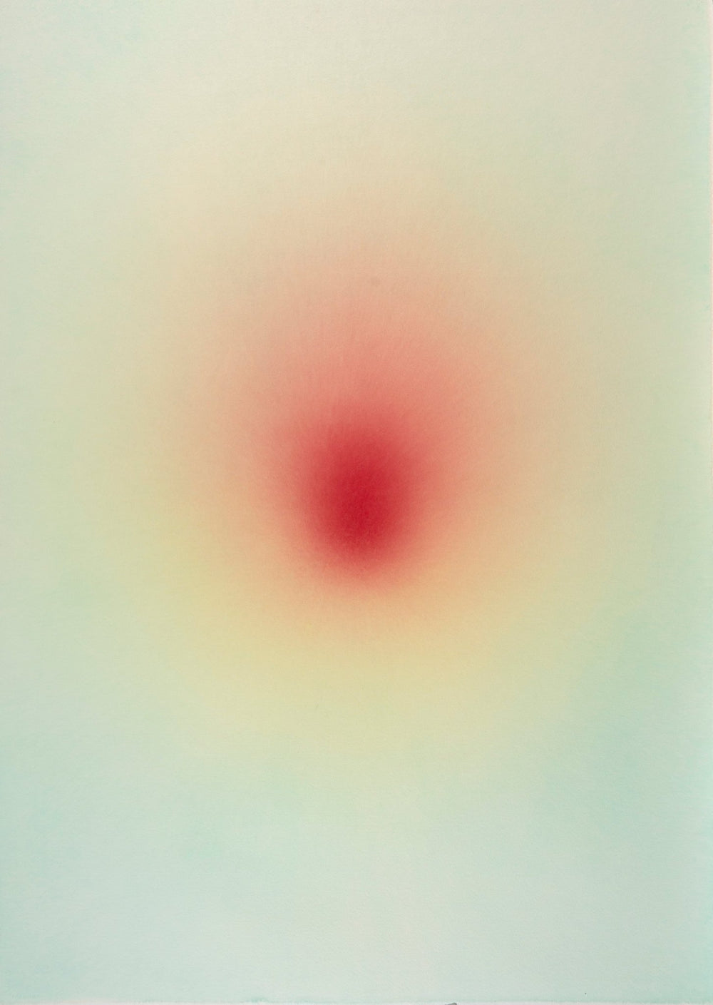 Minimalist watercolor with intense orange center, radiating outward to diluted tones.