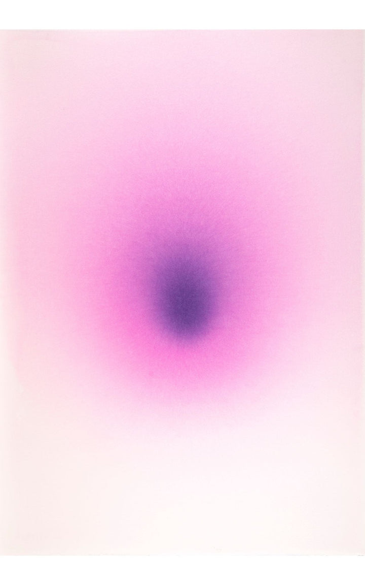 minimalist composition with intense magenta color in the center fading outward in diluted hues